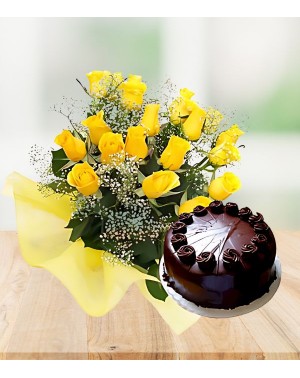 Chocolaty Love Roses & Cake