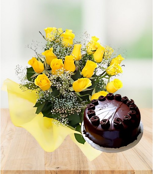 Chocolaty Love Roses & Cake