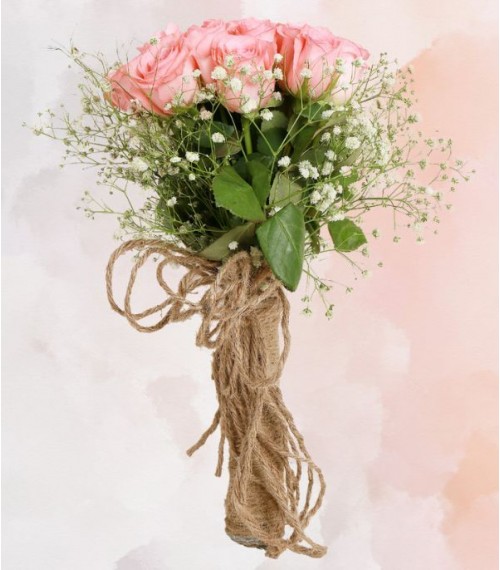 20 Charming Pink Roses Flower Bunch