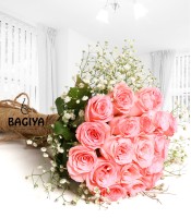 20 Charming Pink Roses Flower Bunch