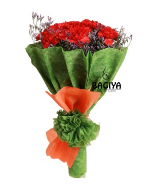 20 Red Fantasy Carnations Bunch