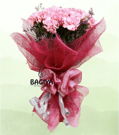 20 Crazy Pink Carnations Bunch