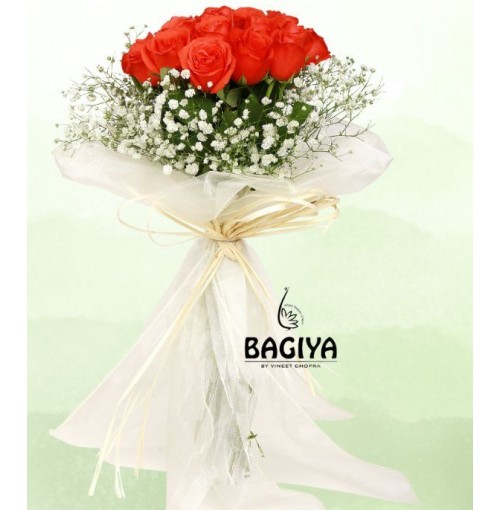 20 Glorious Orange Roses Bunch