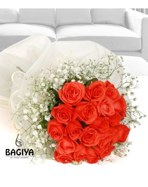 20 Glorious Orange Roses Bunch