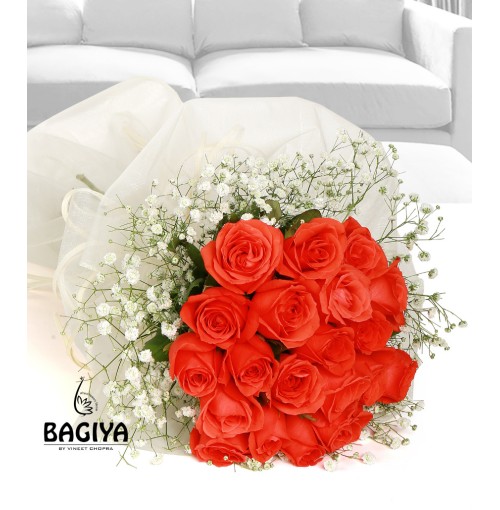 20 Glorious Orange Roses Bunch