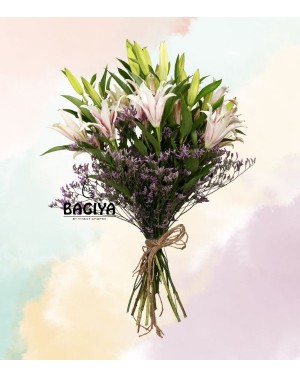 10 Pink Oriental Lilies Bunch