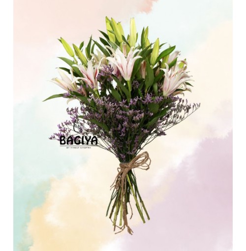 10 Pink Oriental Lilies Bunch