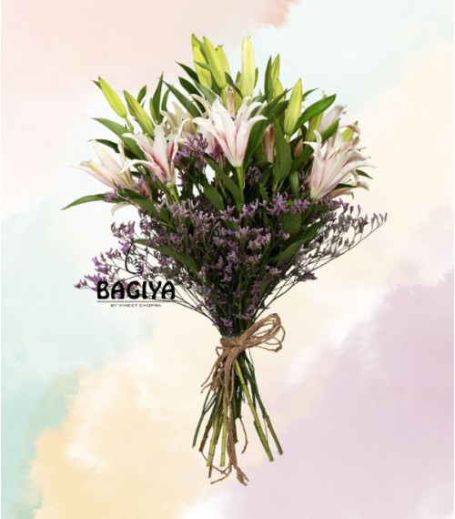 10 Pink Oriental Lilies Bunch