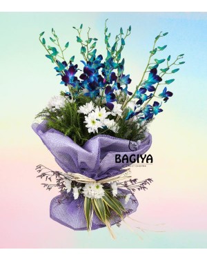 10 Rhythmic Blue Orchids bunch