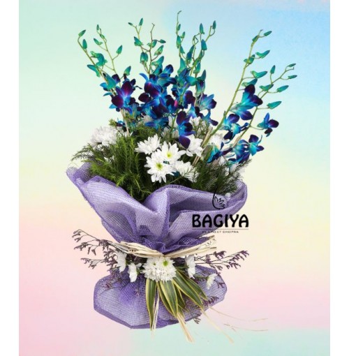 10 Rhythmic Blue Orchids bunch