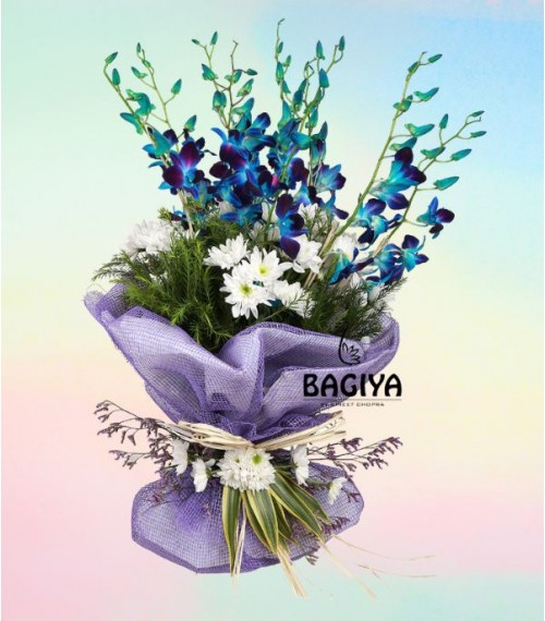 10 Rhythmic Blue Orchids bunch