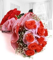 Idyllic Orange Roses Bouquet