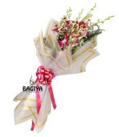 10 Vibrant Purple Orchids Bunch 