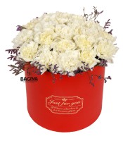 Red and White Box Bouquet