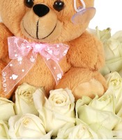 Box Bouquet Of White Roses