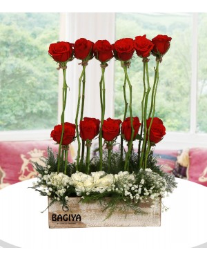Red Roses Basket 