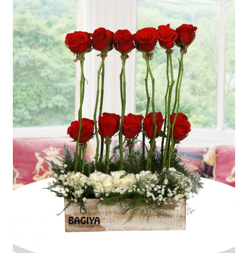 Red Roses Basket 