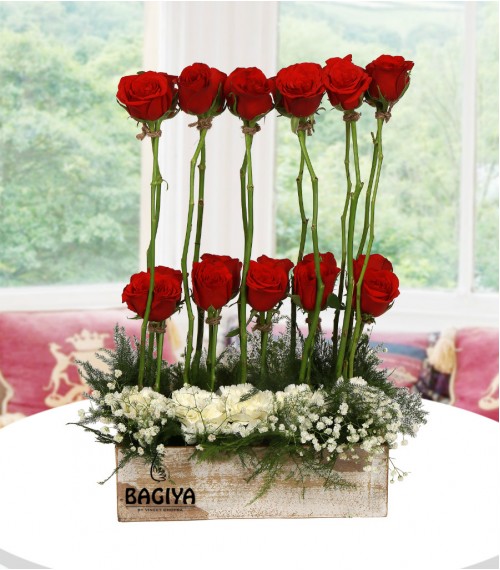 Red Roses Basket 