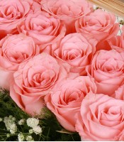 Pink Rose Handle Basket