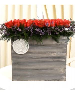 Roses and Wooden Box 