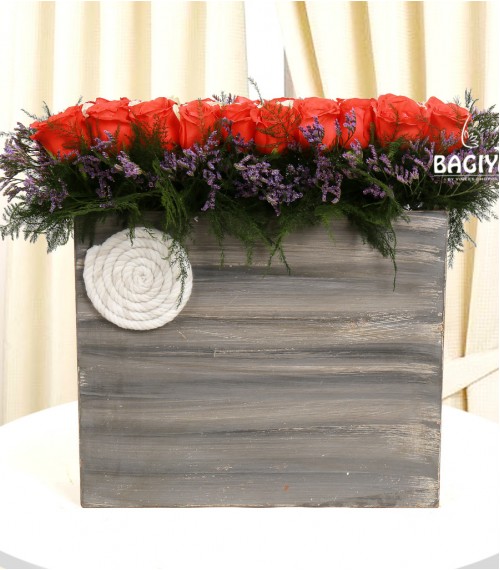 Roses and Wooden Box 