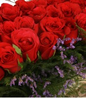 Romantic Box of 50 Red Roses