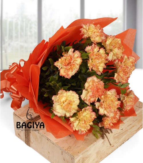 Orange Carnations Bunch