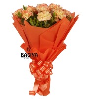 Orange Carnations Bunch