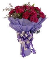 15 Purple Carnations Bunch 
