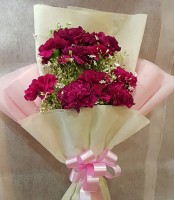 Ten purple Carnations Bunch