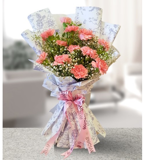 Delicate Pink Carnation Bunch