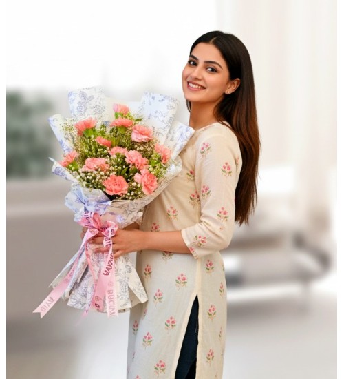 Delicate Pink Carnation Bunch