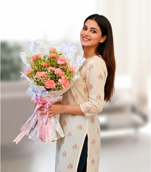 Delicate Pink Carnation Bunch