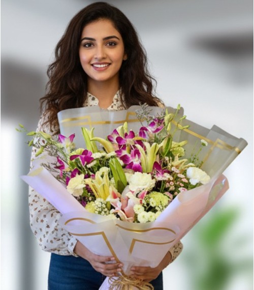 Vibrant Exotic Flower Mix Bouquet