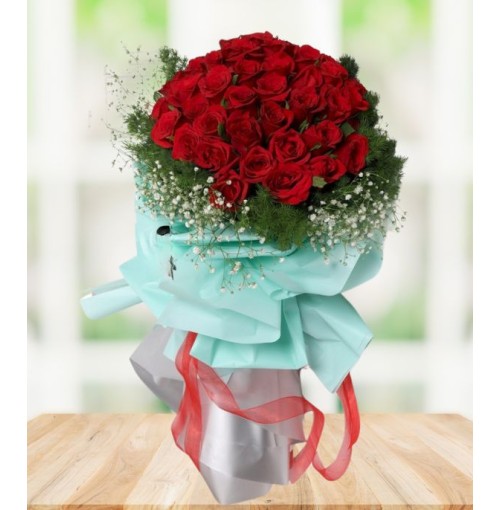 50 Red Roses Exclusive Bunch Packing