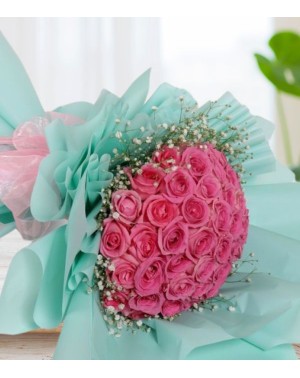 50 Pink Roses in Beautiful Wrapping