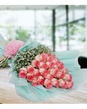 35 Pink Roses Bunch in Alluring Packing