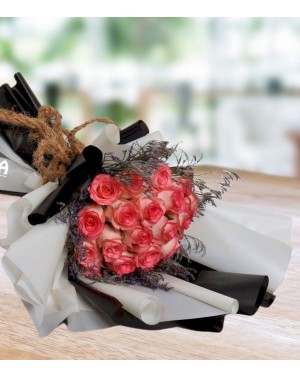 20 Pink Roses Bunch Film Pack