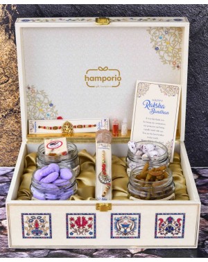 White Luxe Design Rakhi Hamper