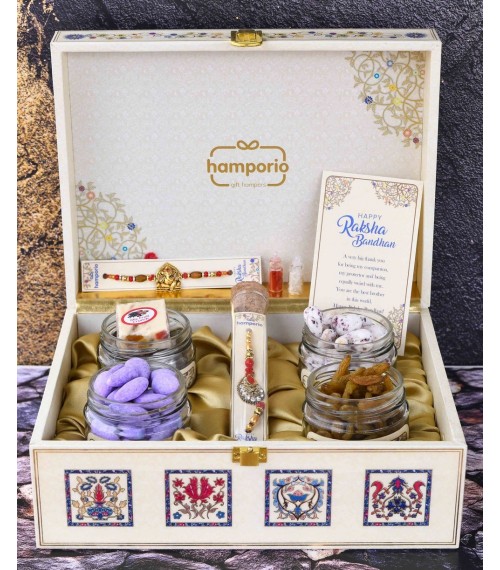 White Luxe Design Rakhi Hamper