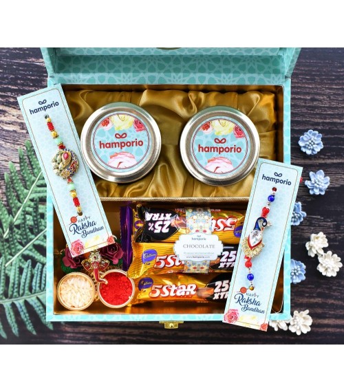Turquoise Delight Rakhi Hamper 